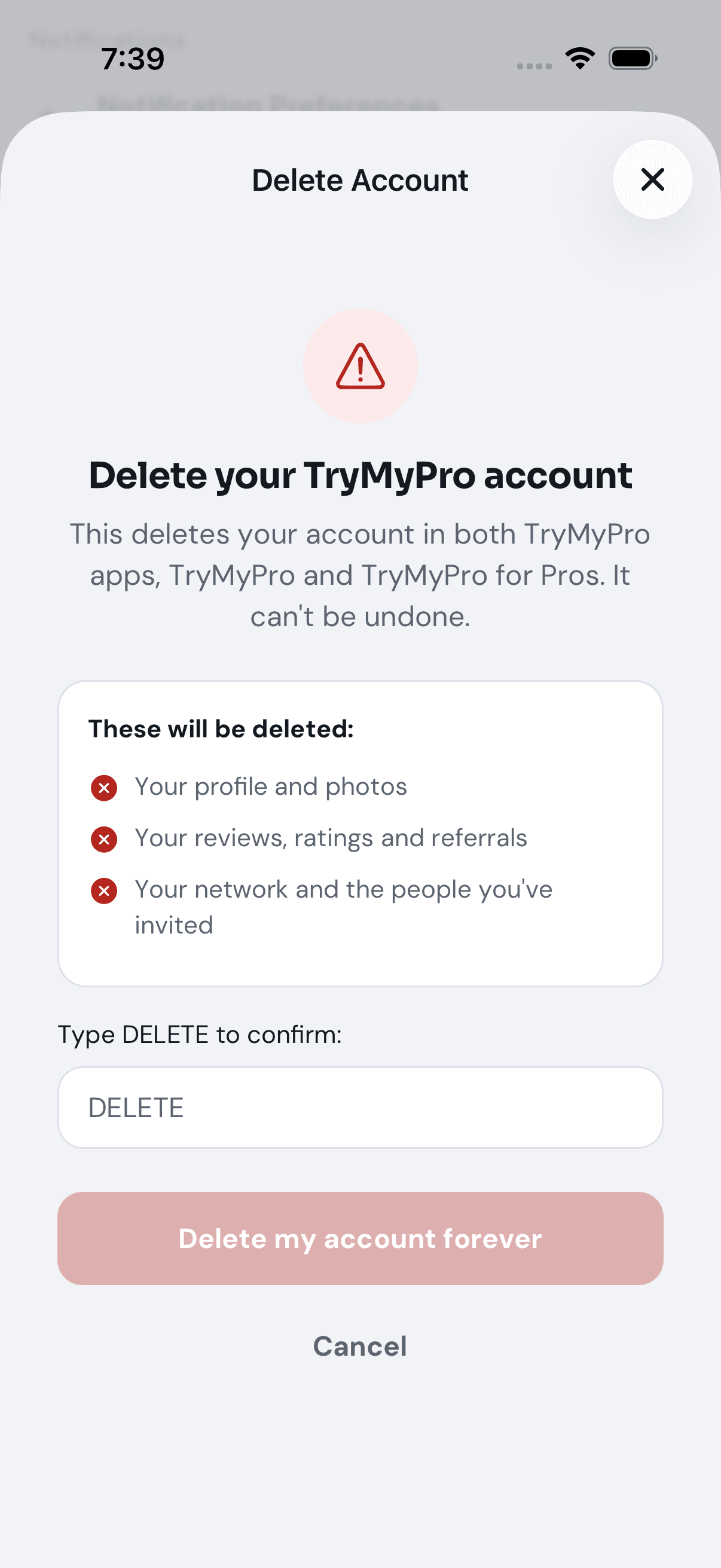 Delete Account, as most people see it