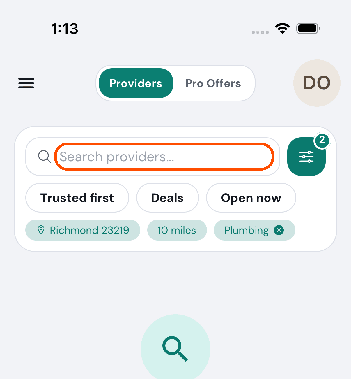 The search box on Find