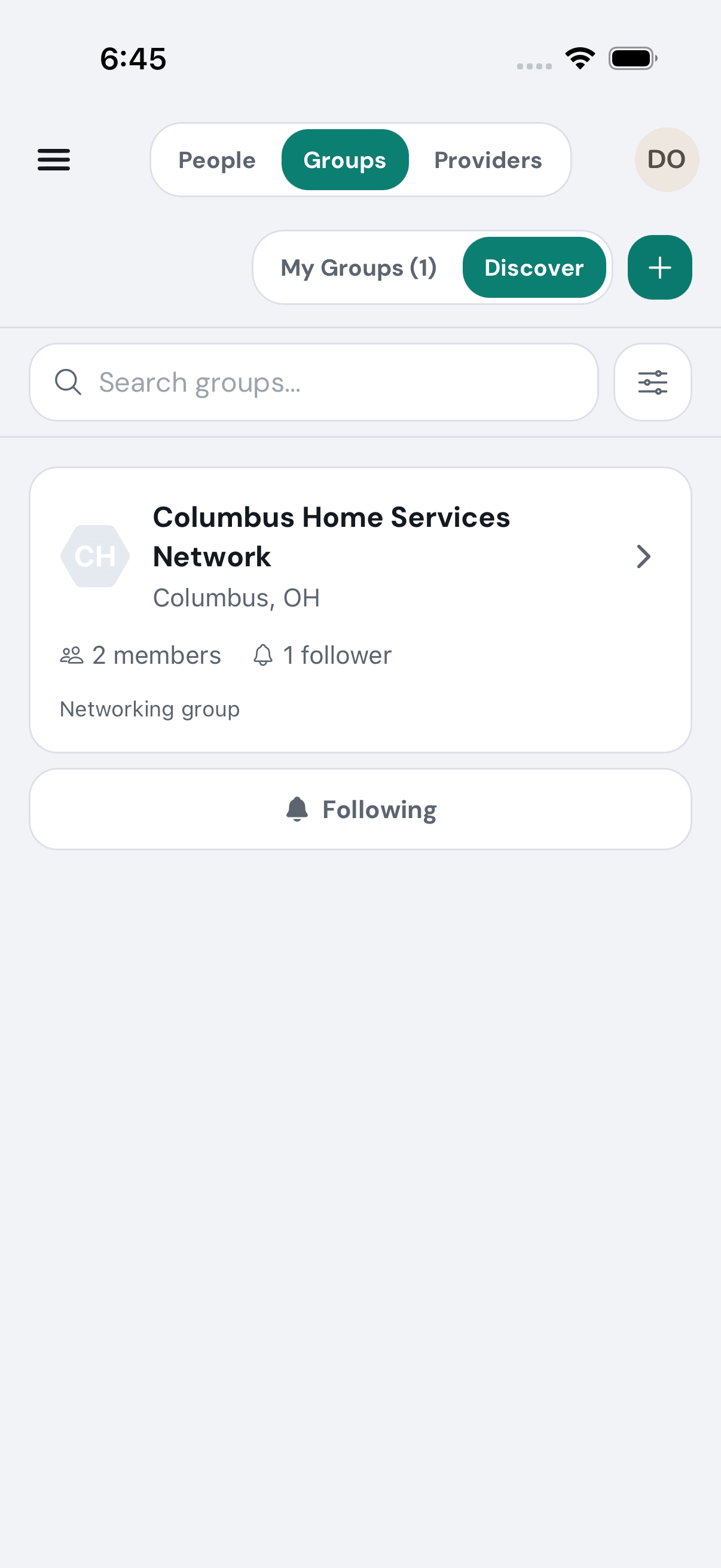 Discover: the groups you can follow