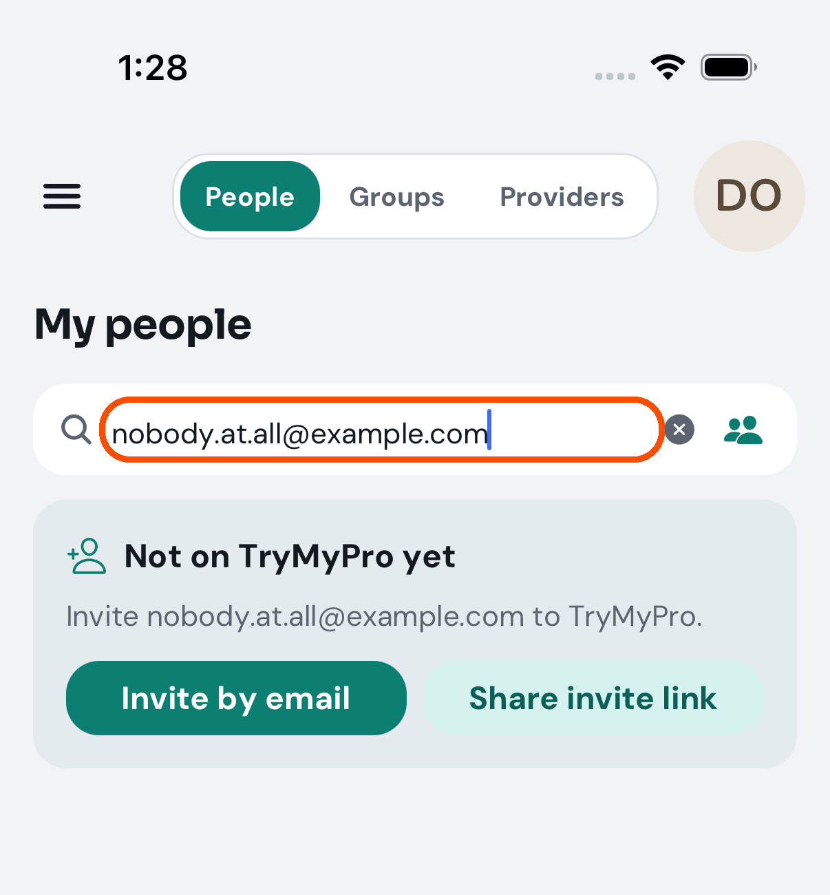 Not on TryMyPro yet: the invite buttons