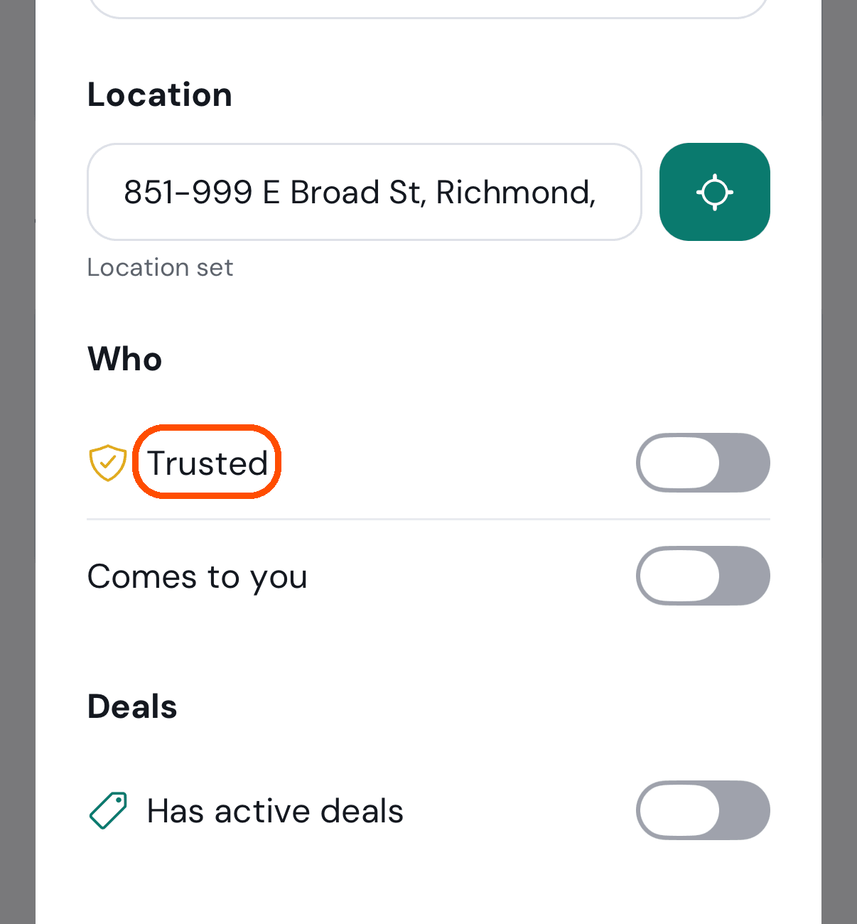 Filters, with Trusted