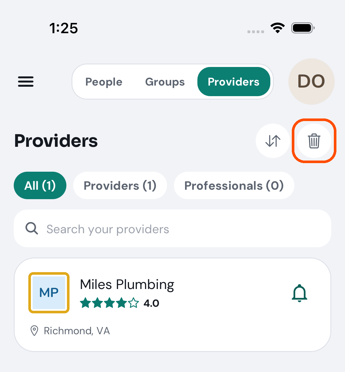 My Network, with the bin