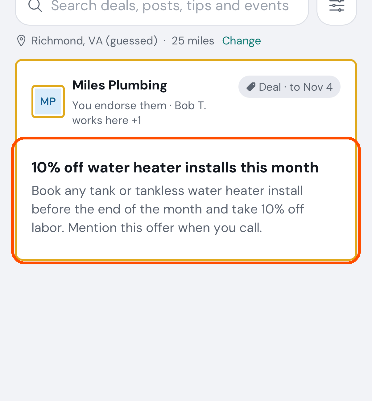 Pro Offers: tap a deal's card to open it