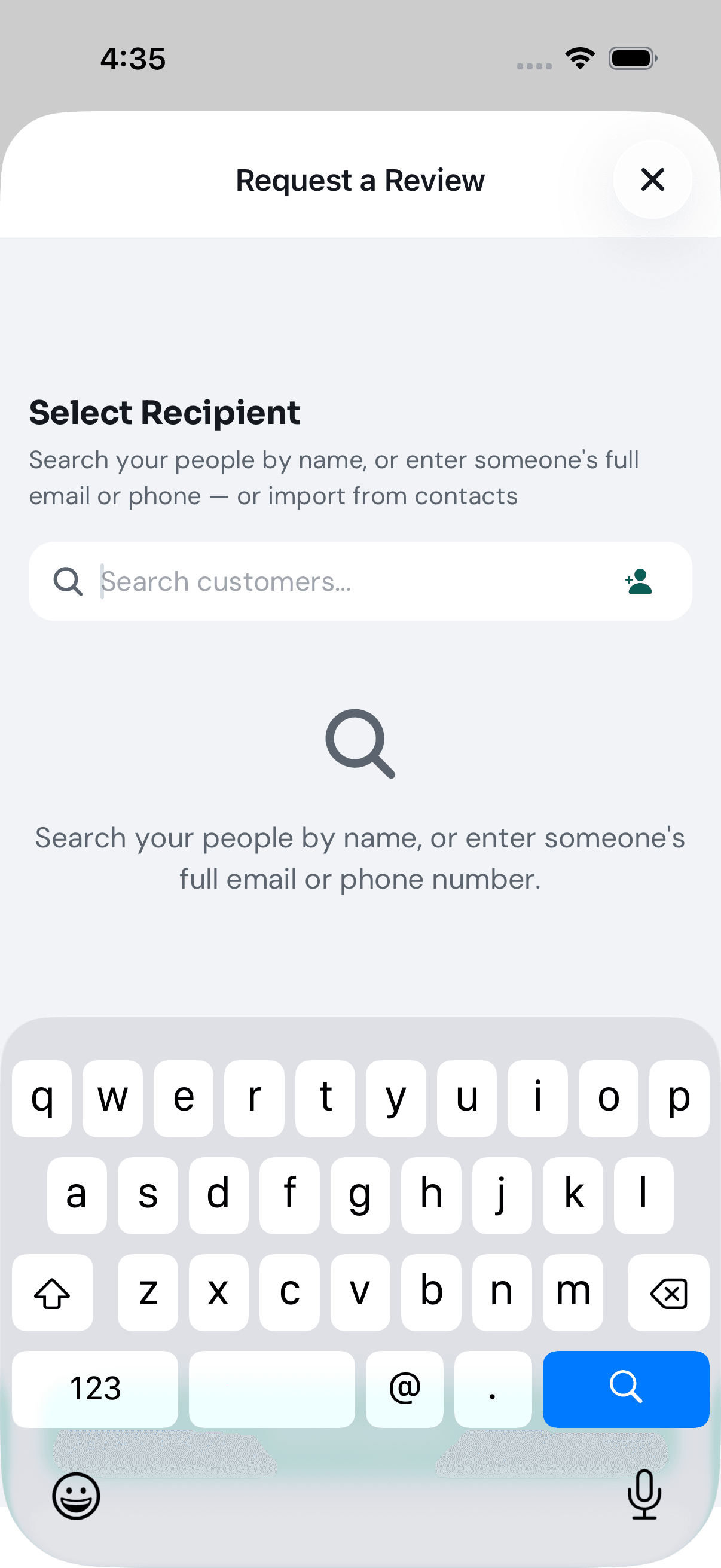 Request a Review, before anything is typed